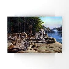 Göl Kenarındaki Kurtlar Yağlı Boya Tablosu