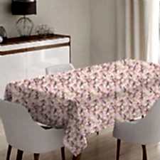 Pembe Çiçek ve Kuşlu Model Masa Örtüsü