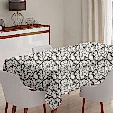 Siyah, Beyaz Modern Desenli Model Masa Örtüsü