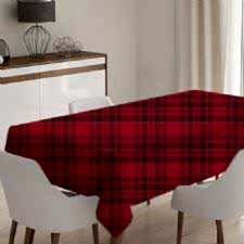 Kırmızı Ekose Model Masa Örtüsü