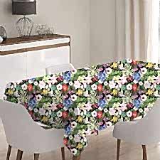 Rengarenk Çiçekli ve Yapraklı Model Masa Örtüsü 