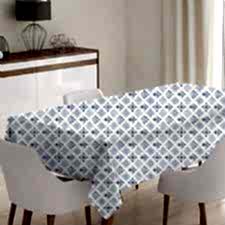 Modern Mavi Desenli Masa Örtüsü