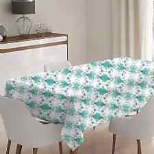 Mavi Desenli Model Masa Örtüsü