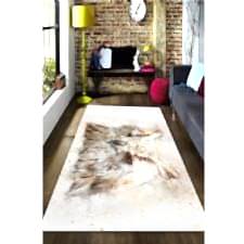 Suluboya Efektli Yorgun Baykuş Dijital Baskılı Halı