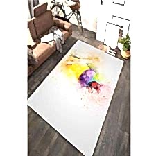 Suluboya Efektli Kızgın Papağan Dijital Baskılı Halı