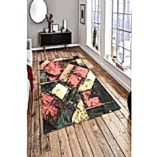 Geometrik Yağlı Boyalar Dijital Baskılı Halı