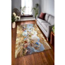 Eskitme Tablo Çalışması Dijital Baskılı Halı ROTA