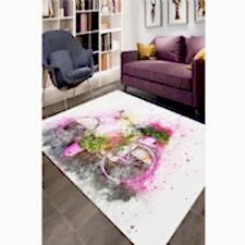 Suluboya Efektli Huzura Giden Bisiklet Dijital Baskılı Halı