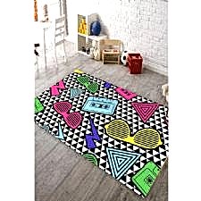 Renkli Gözlükler Geometrik Zemin Dijital Baskılı Halı