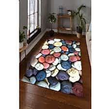 Gülen Surat Taşlar Dijital Baskılı Halı