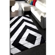 Siyah Beyaz Boyama Tahta Dijital Baskılı Halı