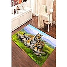 Kaplan Aşkı İllustrasyon Dijital Baskılı Halı