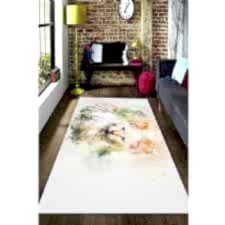 Suluboya Efektli Etkileyici Bakışlar Kedi Dijital Baskılı Halı