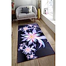 Modern Renkli Çiçekler Dijital Baskılı Halı