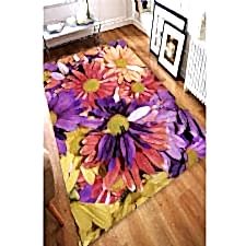 Renkli Papatyalar Birleşmesi Dijital Baskılı Halı