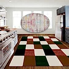 Karışık Kare Desenli Dijital Baskılı Halı