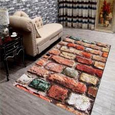 Duvar Taşı Desenli Dijital Baskılı Halı