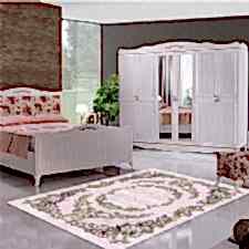 Modern Çiçek Desenli Dijital Baskılı Halı