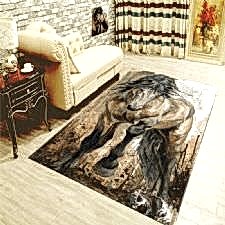 At Desenli Dijital Baskılı Halı