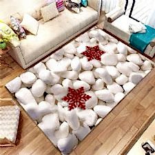 Kar Tanesi Desenli Dijital Baskılı Halı