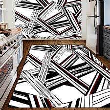 Çizgili Tasarım Desenli Dijital Baskılı Halı