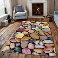 Renkli Çakıl Taşı Desenli Dijital Baskılı Halı