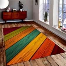 Renkli Parke Desenli Dijital Baskılı Halı