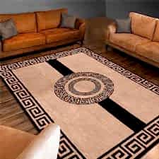 Geometrik Renkli Mühür Desenli Dijital Baskı Halı