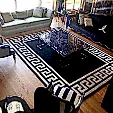 Vektörel Geometrik Desenli Dijital Baskılı Halı