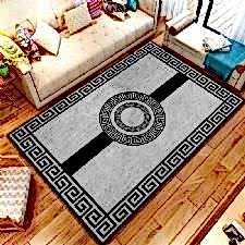 Geometrik Mühür Desenli Dijital Baskılı Halı