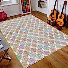 Eskitme Geometrik Desenli Dijital Baskılı Halı