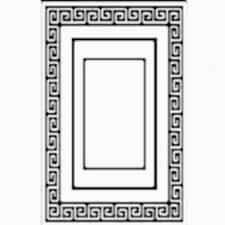 Geometrik Beyaz Zemin Dikdörtgen Desenli Dijital Baskılı Halı