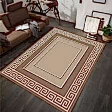 Geometrik Dikdörtgen Desenli Dijital Baskılı Halı