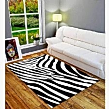 Özel Çizim Zebra Desenli Dijital Baskılı Halı