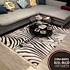 Özel Zebra Desenli Dijital Baskılı Halı