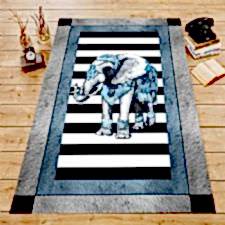 Çengel Desenli Dijital Baskılı Halı