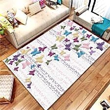 Kelebek Dünyası Desenli Dijital Baskılı Halı