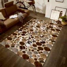 Yuvarlak Tay Tüyü Desenli Dijital Baskılı Halı