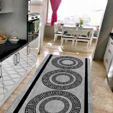 Geometrik Üçlü Mühür Desenli Dijital Baskılı Halı