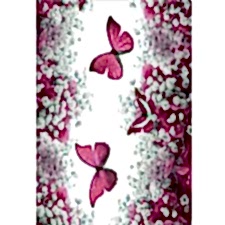 Kelebek ve Çiçek Desenli Dijital Baskılı Halı