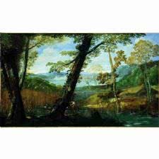Annibale Carracci - River Landscape Tablosu