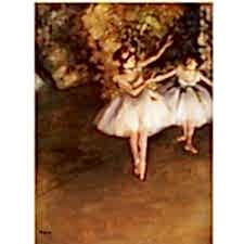 Edgar Degas - Two Ballerinas Tablosu