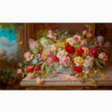 Hans Zatzka - Spring Flowers Tablosu