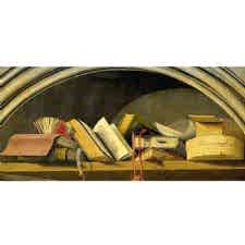 Barthelemy d' Eyck - Still Life With Books in a Niche Tablosu
