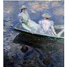 Claude Monet - Two Girls In A Boat Tablosu