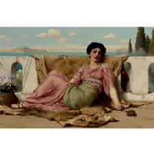 John William Godward - The Quiet Pet Tablosu