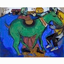 Marc Chagall - The Green Donkey Tablosu