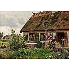 Peder Mork Monsted - Dörabning Bölgesindeki Yün Ören Kız Tablosu