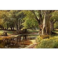 Peder Mork Monsted - Sunset Over Water Tablosu