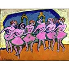 Ernst Ludwig Kirchner - Six Dancers Tablosu